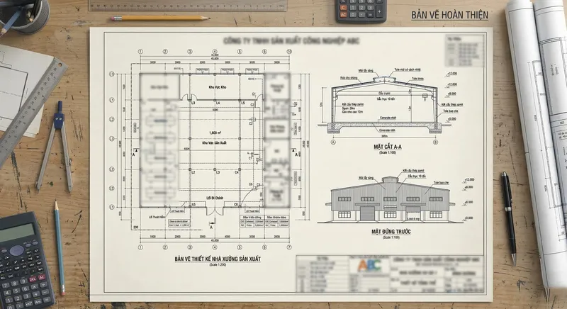 Sản phẩm ban ve thiet ke nha xuong goc scaled — Xây Dựng Nhật Huy - Công Ty Cổ Phần Xây Lắp Nhật Huy — MST 3702593476
