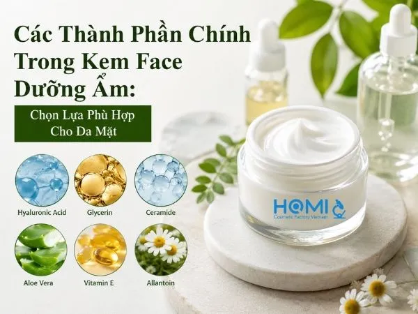 Sản phẩm Cac Thanh Phan Chinh Trong Kem Face Duong Am Chon Lua Phu Hop Cho Da Mat — Công Ty TNHH Dược Mỹ Phẩm Homi — MST 3702595748