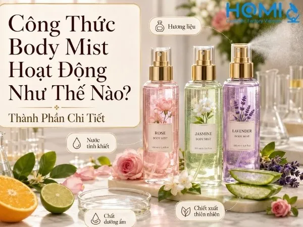 Sản phẩm Cong Thuc Body Mist Hoat Dong Nhu The Nao Thanh Phan Chi Tiet — Công Ty TNHH Dược Mỹ Phẩm Homi — MST 3702595748