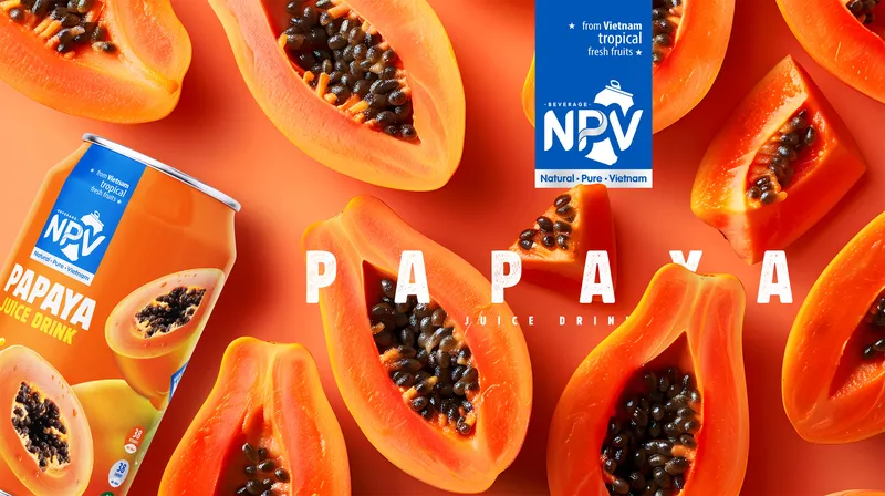 Sản phẩm Poster Papaya juice 330ml can_NPV — Công Ty TNHH Nước Giải Khát Nguyên Phẩm Việt — MST 3702775652