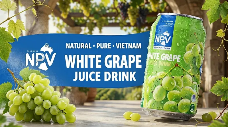 Sản phẩm white grape 330ml can — Công Ty TNHH Nước Giải Khát Nguyên Phẩm Việt — MST 3702775652