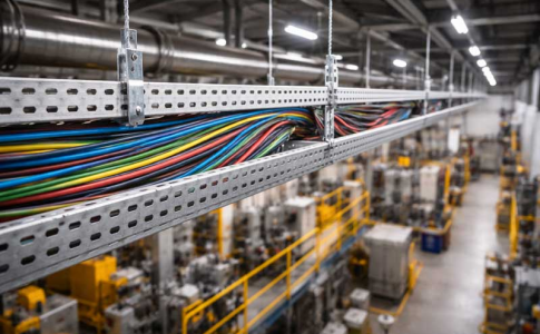 Sản phẩm in industrial electrical systems cable tray systems are essential for organizing and protecting electrical wiring 1776052035.jpg — Công Ty TNHH Sản Xuất Thương Mại Dịch Vụ Điện Tín Phát — MST 3702800274
