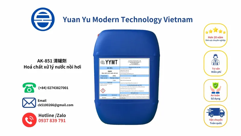 Sản phẩm AK 851 清罐劑 Hoa chat xu ly nuoc noi hoi — Công Ty TNHH Yuan Yu Modern Technology Vietnam — MST 3702935803