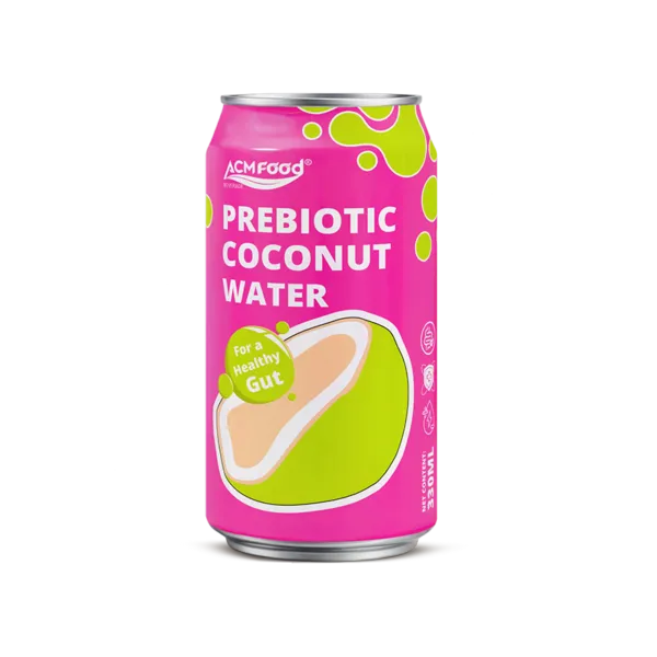 Sản phẩm 330ml Short Can PREBIOTIC Coconut Water Healthy Gut 600x600 — Công ty TNHH Thực Phẩm ACM — MST 3702952076