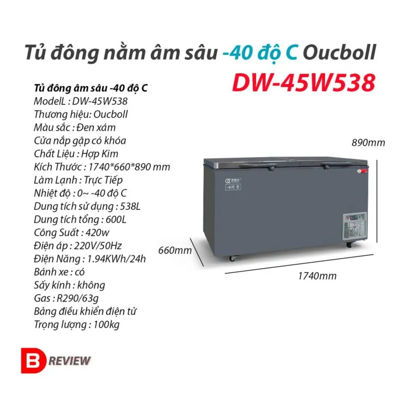 Sản phẩm thong so tu dong lanh sau am 40 do c 600l oucboll dw 45w538 800x800 — Bếp Công Nghiệp Bếp Đỏ - Công Ty Cổ Phần Thương Mại Xuất Nhập Khẩu Bếp Đỏ Group — MST 3703066602