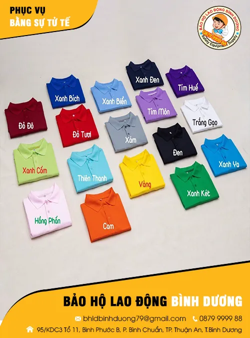 Sản phẩm dong phuc ao polo (1) — Vải Vụn, Vải Lau Bình Dương - Công Ty TNHH Sản Xuất Thương Mại Dịch Vụ Bảo Hộ
Lao Động Bình Dương — MST 3703116081