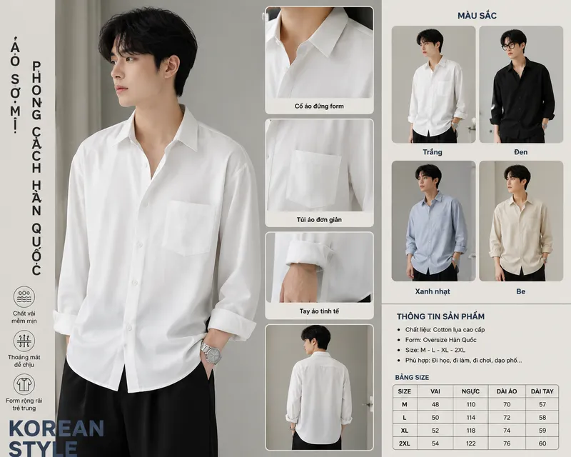 Sản phẩm Ã¡o sÆ¡ mi phong cÃ¡ch hÃ n quá»‘c — May Gia Công Phú Hưng Phát - Công Ty TNHH Sản Xuất Thương Mại Phú Hưng Phát — MST 3703160940