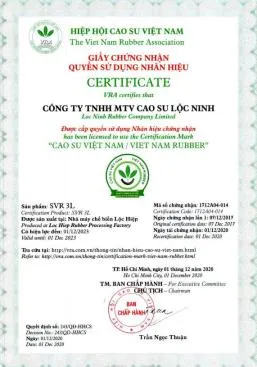 Sản phẩm ch_ng_nh_n_svr_3l — Cao Su Lộc Ninh - Công Ty TNHH MTV Cao Su Lộc Ninh — MST 3800100270