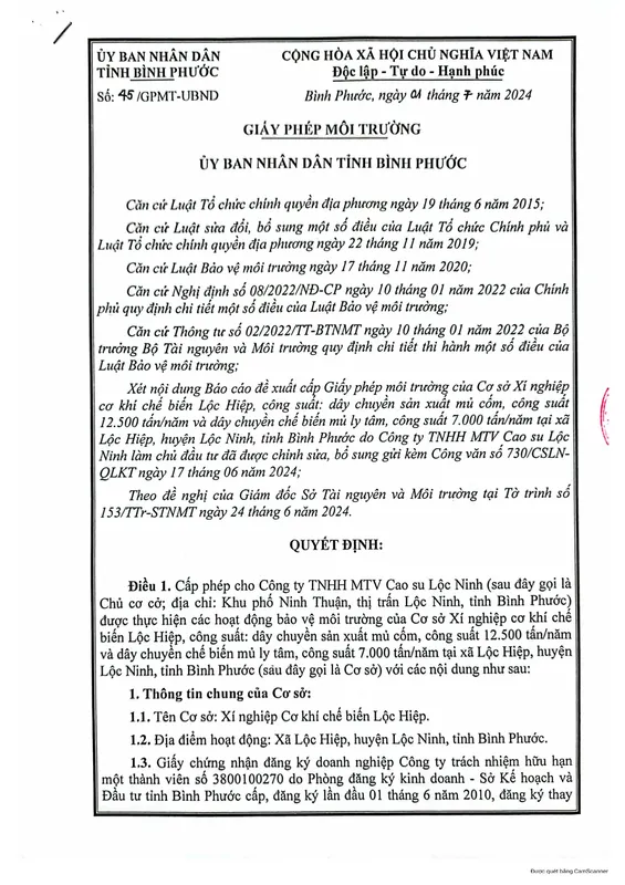 Sản phẩm moi_truong_3 — Cao Su Lộc Ninh - Công Ty TNHH MTV Cao Su Lộc Ninh — MST 3800100270