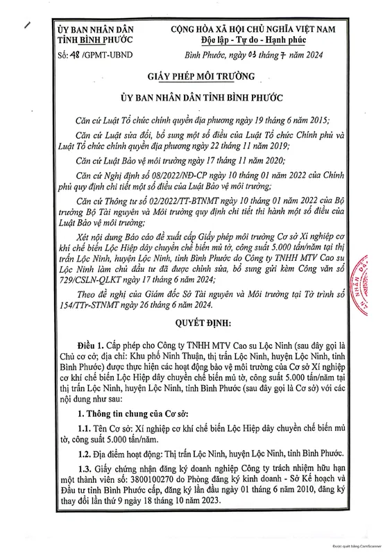 Sản phẩm moitruong.0_1 — Cao Su Lộc Ninh - Công Ty TNHH MTV Cao Su Lộc Ninh — MST 3800100270