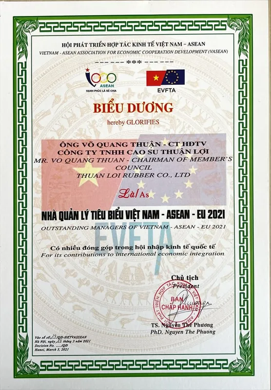 Sản phẩm 2021 bieu duong — Cao Su Thuận Lợi - Công Ty TNHH Cao Su Thuận Lợi — MST 3800239811