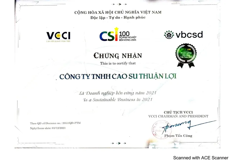 Sản phẩm 2021 — Cao Su Thuận Lợi - Công Ty TNHH Cao Su Thuận Lợi — MST 3800239811