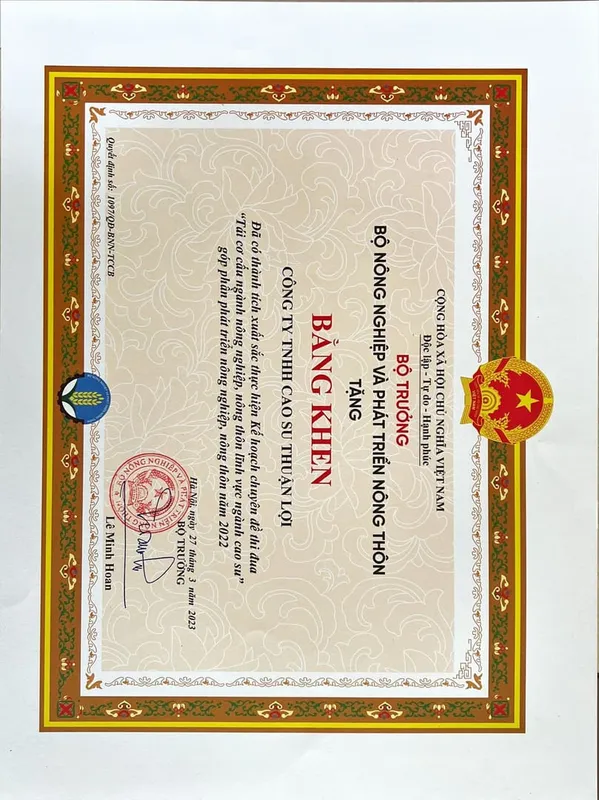 Sản phẩm 2022 bangkhen — Cao Su Thuận Lợi - Công Ty TNHH Cao Su Thuận Lợi — MST 3800239811