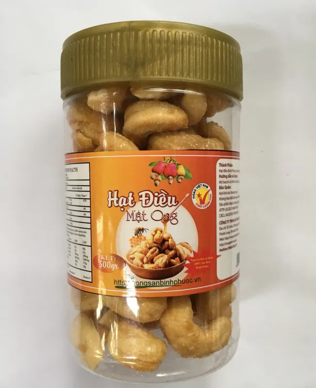 Sản phẩm hat dieu mat ong 250gr4 — Hạt Điều Quân Đạt - Công Ty TNHH SX TM DV Quân Đạt — MST 3801129240