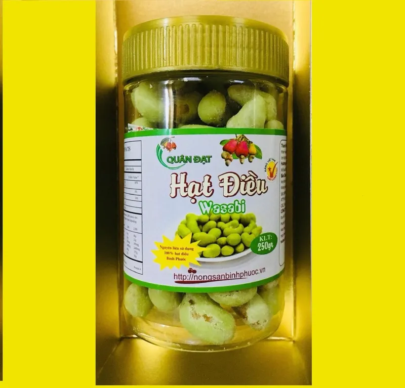 Sản phẩm hat dieu wasabi hop 250gr4 — Hạt Điều Quân Đạt - Công Ty TNHH SX TM DV Quân Đạt — MST 3801129240