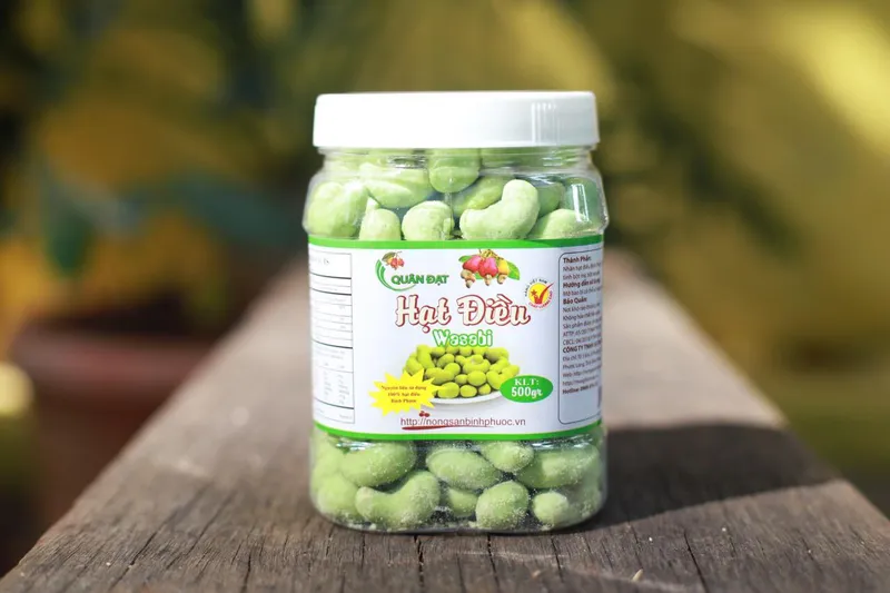 Sản phẩm hat dieu wasabi hop 500gr2 — Hạt Điều Quân Đạt - Công Ty TNHH SX TM DV Quân Đạt — MST 3801129240