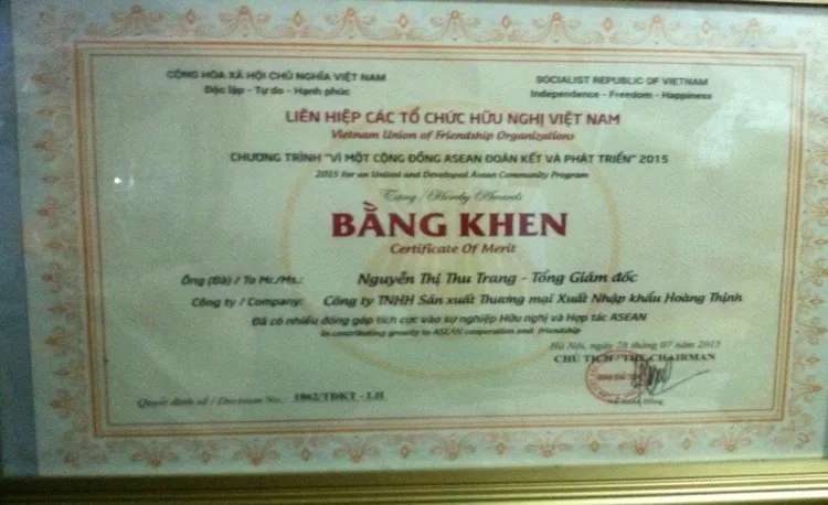 Sản phẩm bang khen 2015 750x458 — Công Ty TNHH SX TM XNK Hoàng Thịnh — MST 3900393292