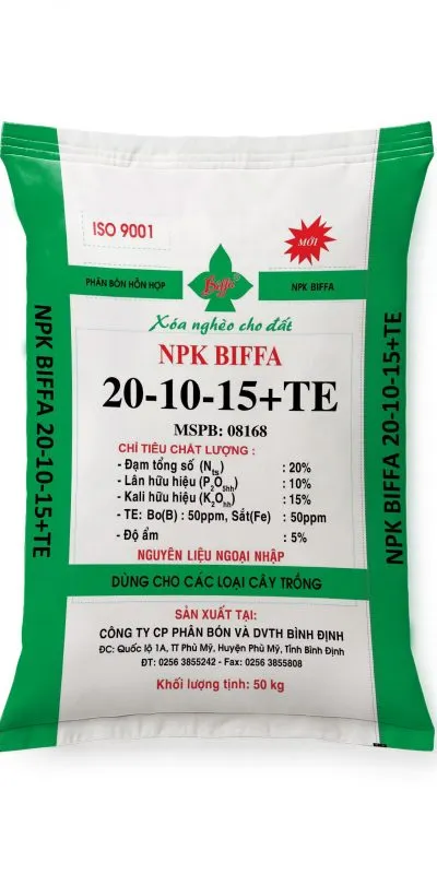 Sản phẩm BAO SOPHA 20 10 15TE MT 400x800 — Công Ty Cổ Phần Phân Bón Và Dịch Vụ Tổng Hợp Bình Định — MST 4100405487