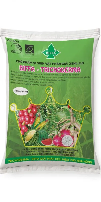 Sản phẩm BAO SOPHA TUI NAM TRICHODERMA 1KG MT 400x800 — Công Ty Cổ Phần Phân Bón Và Dịch Vụ Tổng Hợp Bình Định — MST 4100405487