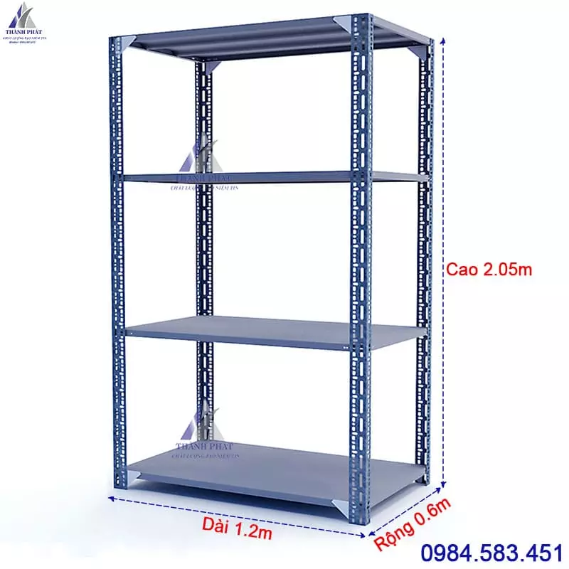 Sản phẩm ke sat v lo 4 tang dai 120cm — Kệ Siêu Thị Thành Phát - Công Ty TNHH Đầu Tư TMDV Thành Phát — MST 4101604608