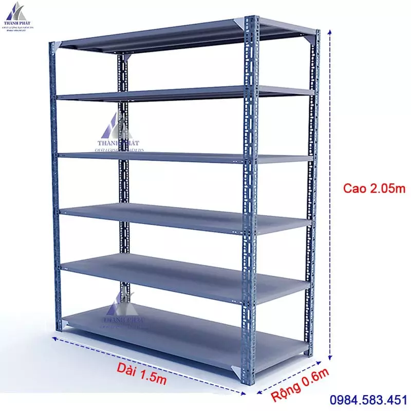Sản phẩm ke sat v lo 6 tang dai 150cm — Kệ Siêu Thị Thành Phát - Công Ty TNHH Đầu Tư TMDV Thành Phát — MST 4101604608