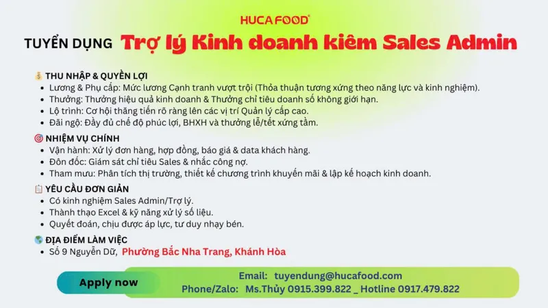 Sản phẩm TRO LY TRUONG PHONG KINH DOANH KIEM SALES ADMIN 1024x576 — Cà Phê Hucafood - Công Ty TNHH Sản Xuất - Thương Mại Hucafood — MST 4201175906