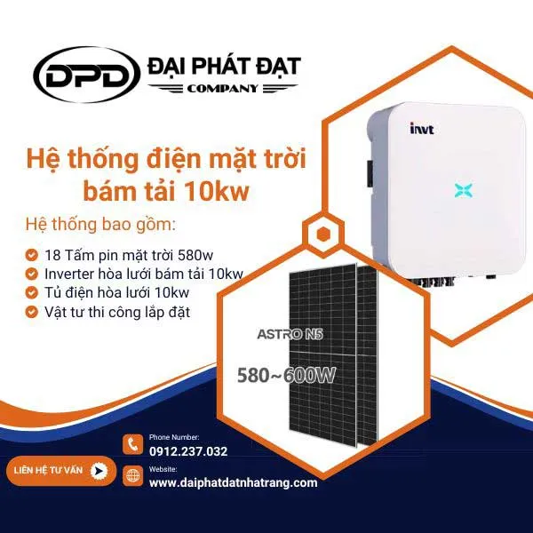 Sản phẩm he thong dien mat troi 10kw 1 pha — Công Ty TNHH Xây Dựng Thương Mại Và Dịch Vụ Đại Phát Đạt — MST 4201726582