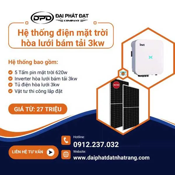 Sản phẩm lap dat dien mat troi hoa luoi 3kw ap mai 300326 — Công Ty TNHH Xây Dựng Thương Mại Và Dịch Vụ Đại Phát Đạt — MST 4201726582