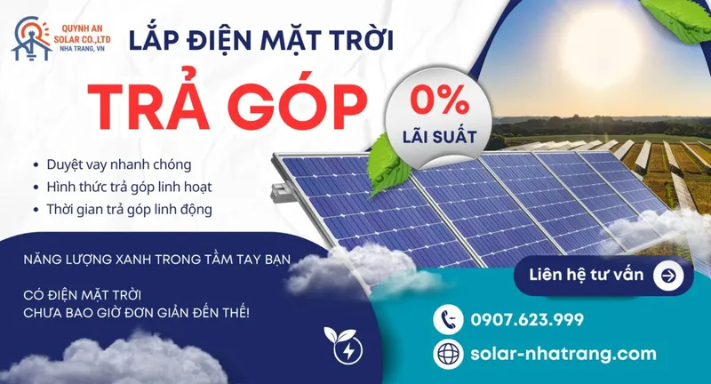 Sản phẩm Thanh toan tra gop khi lap dat tron goi he thong dien mat troi — Quỳnh An Solar - Công Ty TNHH Xây Dựng Và Công Nghệ Quỳnh An — MST 4201905278