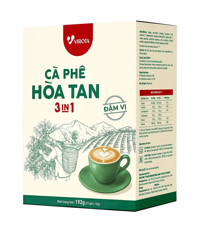 Sản phẩm ca phe hoa tan 3in1 — Công Ty Cổ Phần Thực Phẩm Đồi Xanh — MST 4201944911