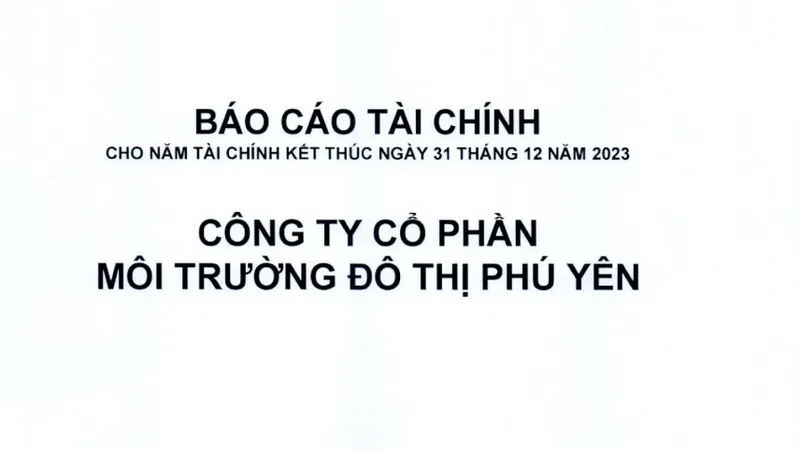 Sản phẩm bao aco tai chinh mtdt 2023 — Công Ty Cổ Phần Môi Trường Đô Thị Phú Yên — MST 4400115884