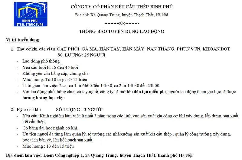 Sản phẩm 6a5d5a6360cf15e0295a16e703bd4429 — Công Ty Cổ Phần Kết Cấu Thép Bình Phú — MST 4601534356