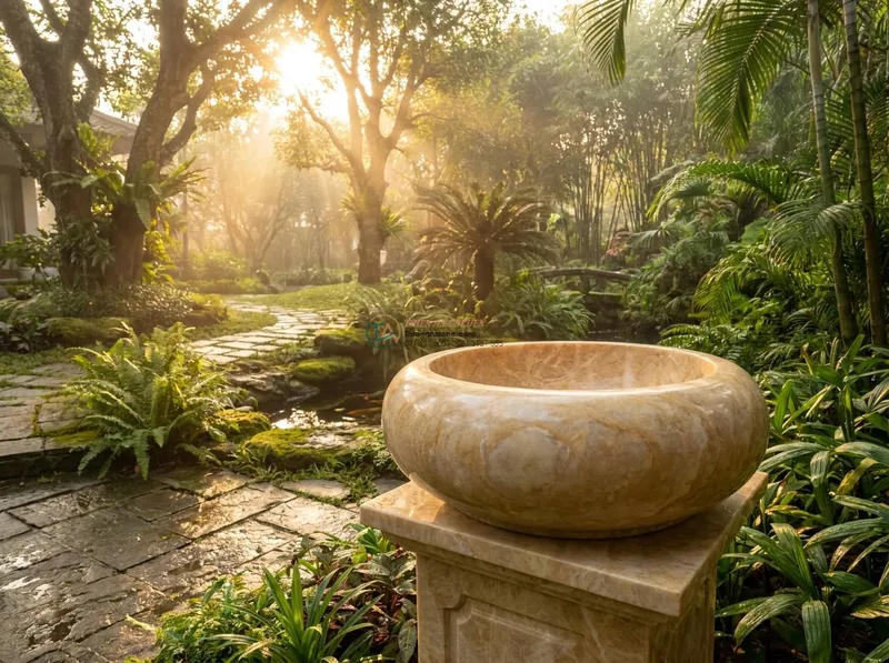 Sản phẩm lavabo da vang kim tuyen tron phinh 42cm 420x420x150mm 1 — Công Ty TNHH Đá Tự Nhiên Thiên An — MST 5400500630