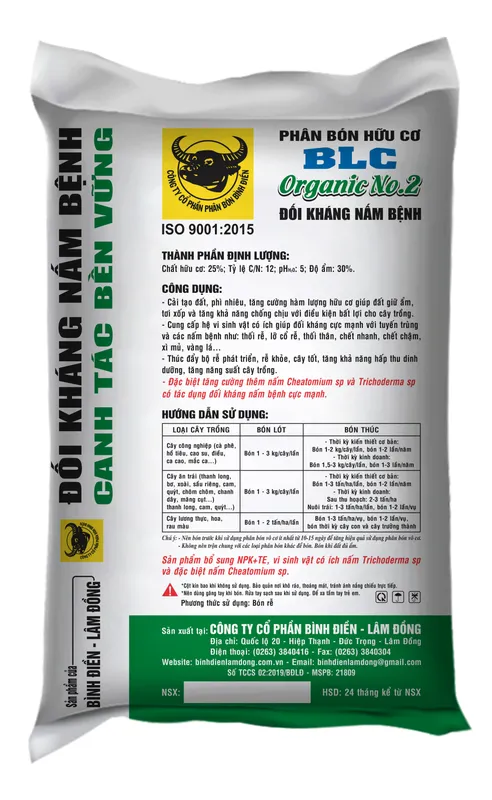 Sản phẩm ORGANIC No2 3DD — Công Ty Cổ Phần Bình Điền - Lâm Đồng — MST 5800606078