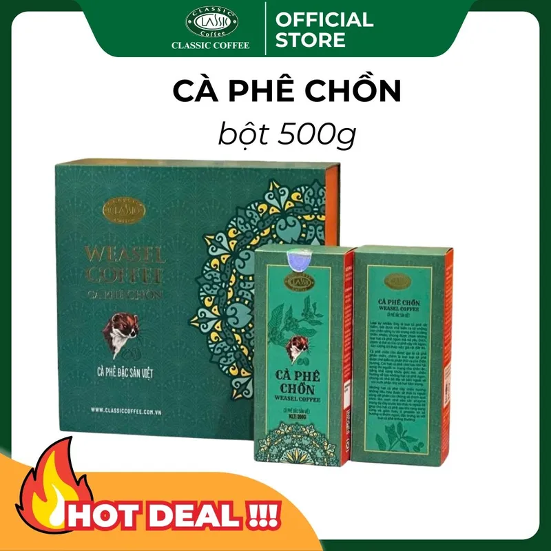 Sản phẩm ca phe chon classic weasel 500g sx8tjh3h — Công Ty Cổ Phần Cà Phê Classic — MST 5900827585