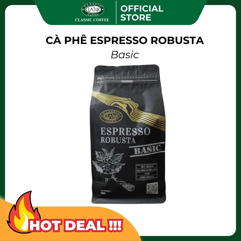 Sản phẩm classic espresso robusta basic 500g gcvafa0u — Công Ty Cổ Phần Cà Phê Classic — MST 5900827585