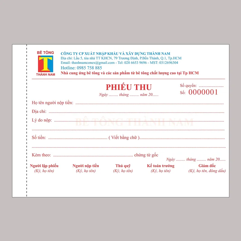 Sản phẩm in phieu thu chi oquphjmx — In Lam Sơn - Công Ty TNHH Một Thành Viên In Photocopy Lam Sơn — MST 5900844005