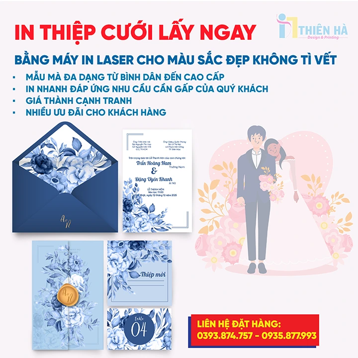Sản phẩm in thiep cuoi v — In ấn Gia Lai - Công Ty TNHH In ấn Thiên Hà — MST 5901032782