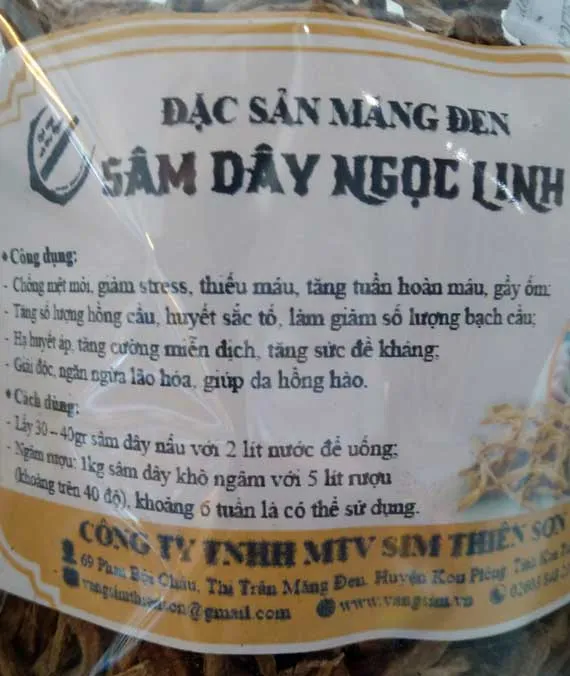 Sản phẩm sam day ngoc linh dac san mang den kontum c03 — Công Ty TNHH MTV Sim Thiên Sơn — MST 6101166161