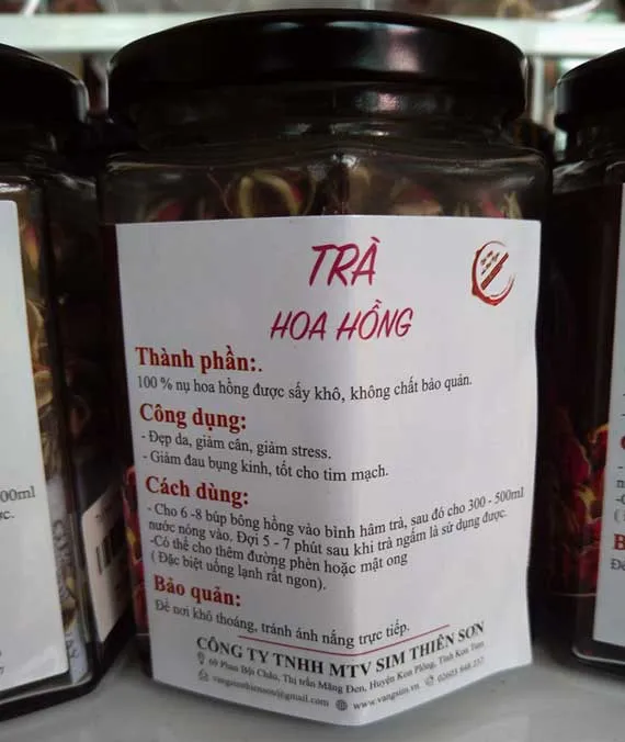 Sản phẩm tra nu hoa hong say kho dac san mang den  c03 — Công Ty TNHH MTV Sim Thiên Sơn — MST 6101166161