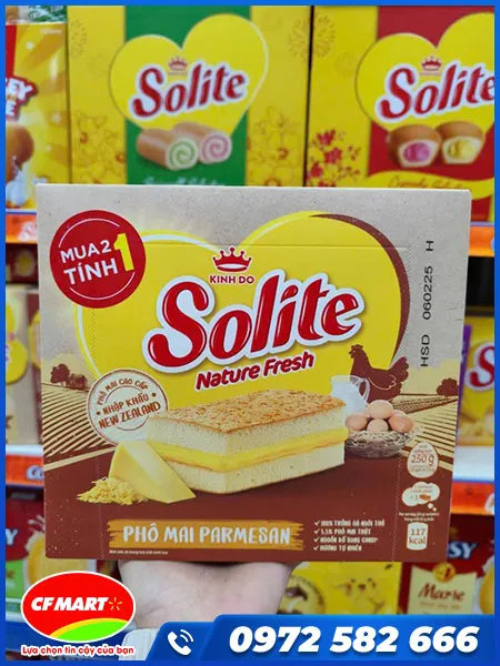 Sản phẩm Banh bong lan Solite pho mai Parmesan — Siêu Thị CF Mart - Công Ty TNHH Thương Mại Và Dịch Vụ CF Mart — MST 6200098272