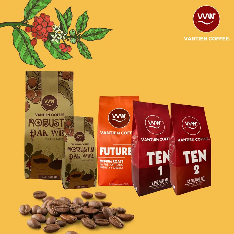 Sản phẩm Vantien Coffee Gioi thieu — Công Ty TNHH Đầu Tư Sản Xuất Và Kinh Doanh Cà Phê Văn Tiền — MST 6400442500