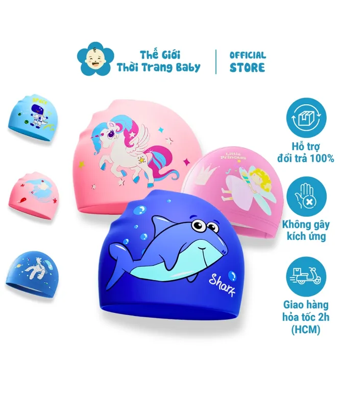 Sản phẩm mu boi tre em chat lieu silicon cao cap co gian tot chong tham nuoc mem mai khong bo dau cho be trai gai pk50 — Cửa Hàng Thế Giới Thời Trang Baby — MST 8391224578