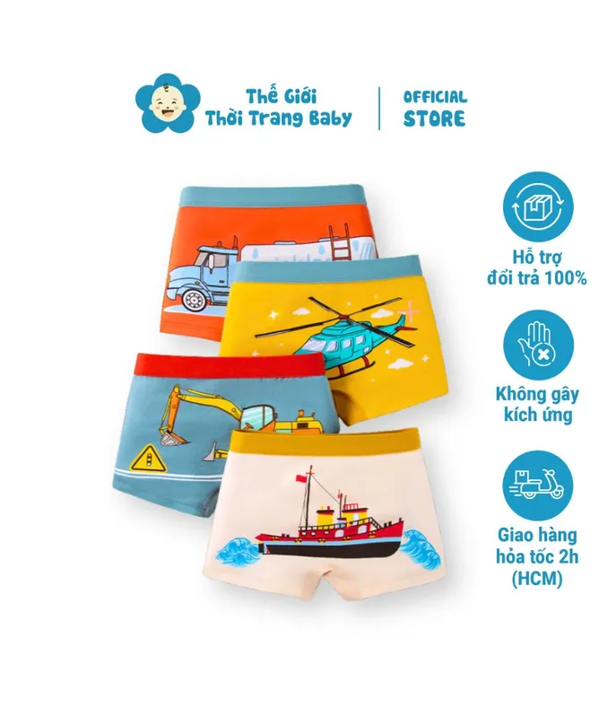 Sản phẩm combo 4 quan chip dui cho be trai duoi 40kg in hoa tiet sau mong vai thun cotton co gian 4 chieu be mac hang ngay qs10 18 — Cửa Hàng Thế Giới Thời Trang Baby — MST 8391224578