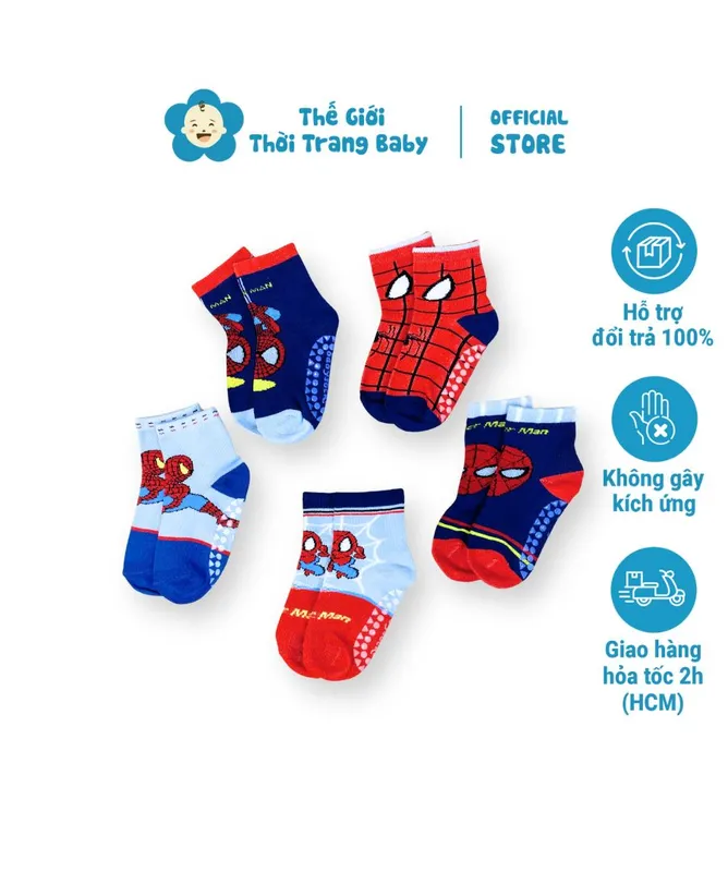 Sản phẩm set 5 doi tat sieu nhan nguoi nhen cho be trai vo co ngan thoang khi co gian tot nhieu mau dep cho be 2–5 tuoi pk54_a 22 — Cửa Hàng Thế Giới Thời Trang Baby — MST 8391224578
