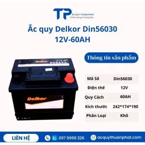Sản phẩm ac quy delkor din56030 12v 60ah mien bao duong 300x300 — Doanh Nghiệp ắc Quy Thuận Phát — MST 8652634187