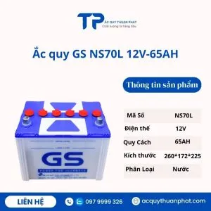 Sản phẩm ac quy gs ns70 12v 65ah gia tot 300x300 — Doanh Nghiệp ắc Quy Thuận Phát — MST 8652634187